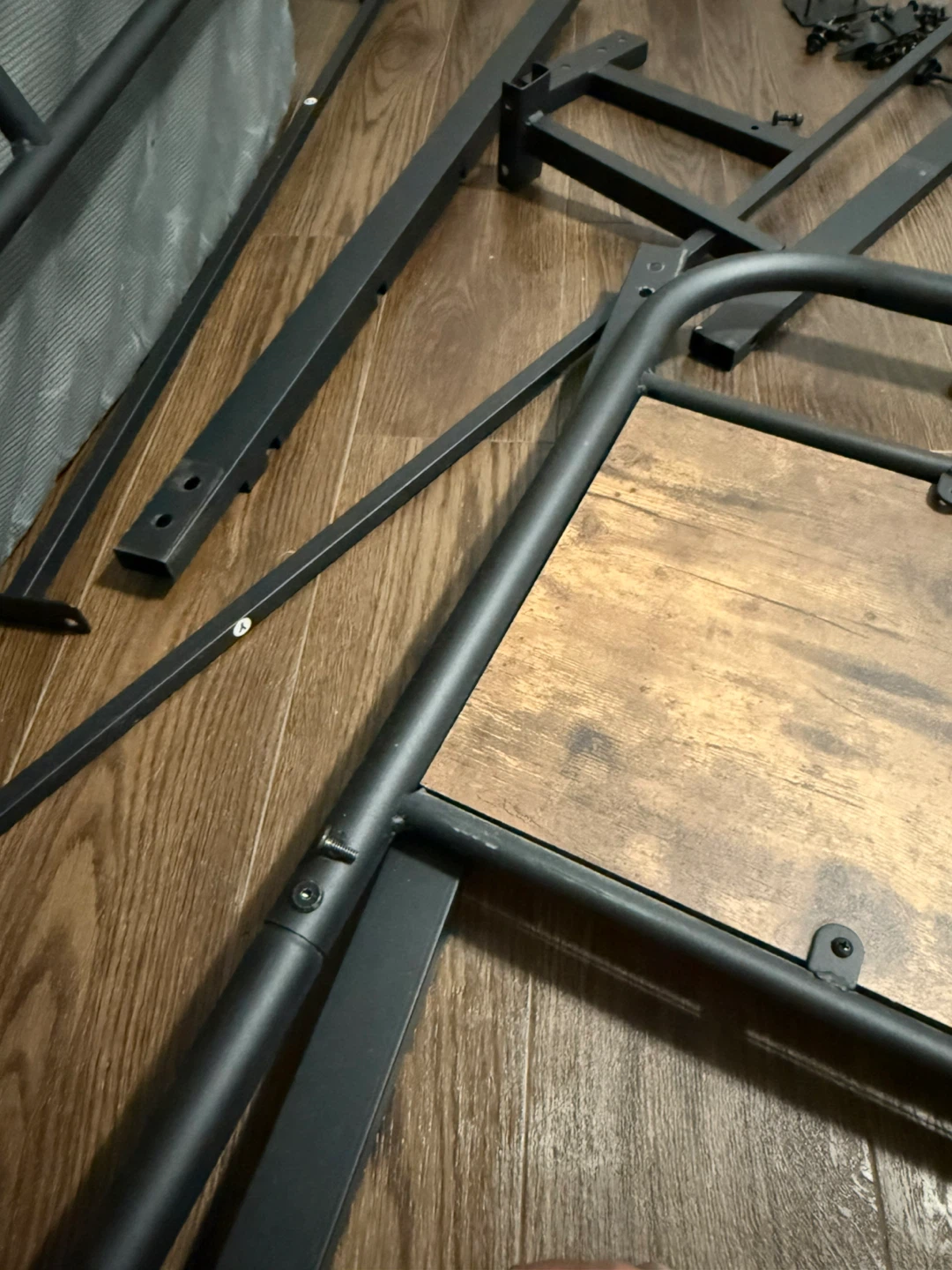 Metal Bed Frame with Wood Accent Headboard - photo 5