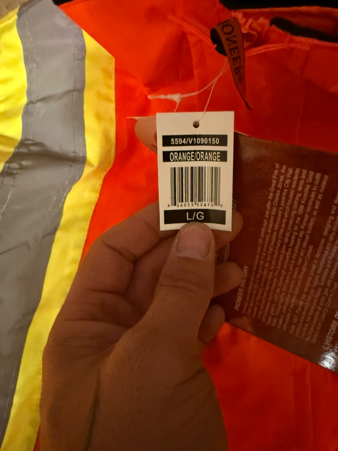 Pioneer Hi-Viz Waterproof Safety Rainwear Jacket L/G Orange - photo 2