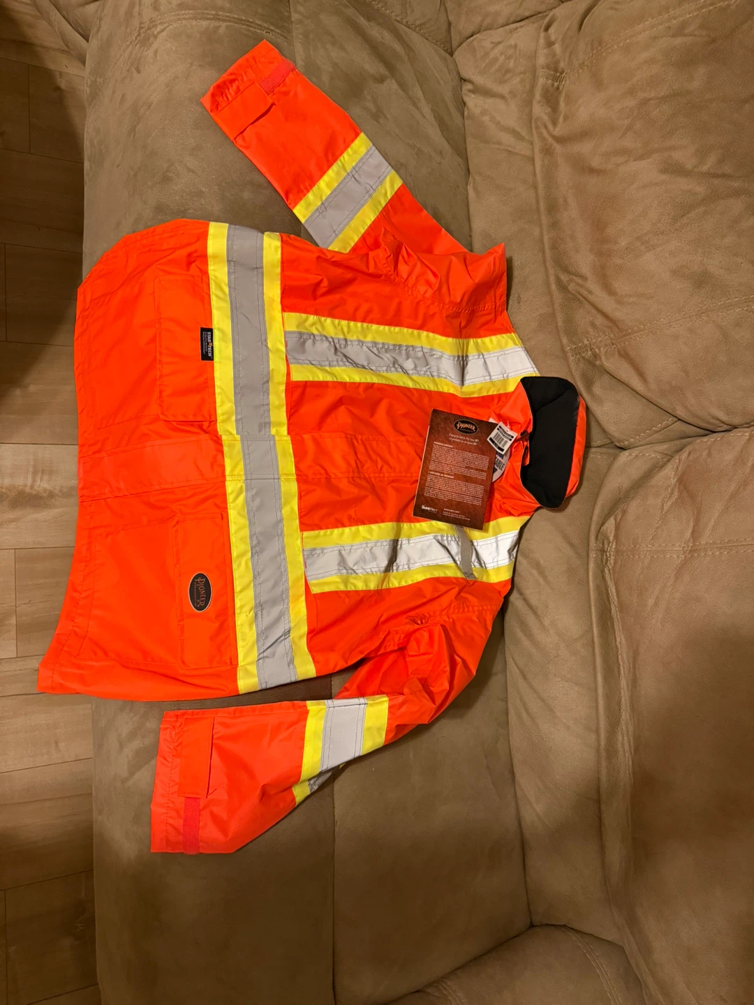 Pioneer Hi-Viz Waterproof Safety Rainwear Jacket L/G Orange - photo 3