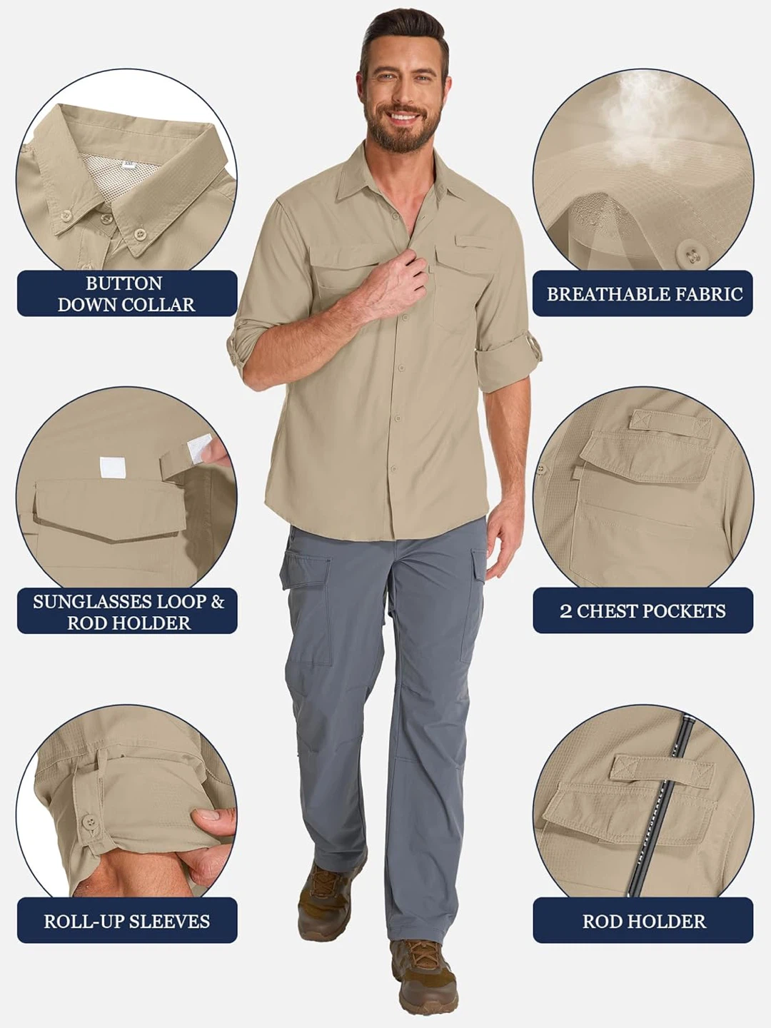 Mens Safari Shirts Long Sleeve - photo 3