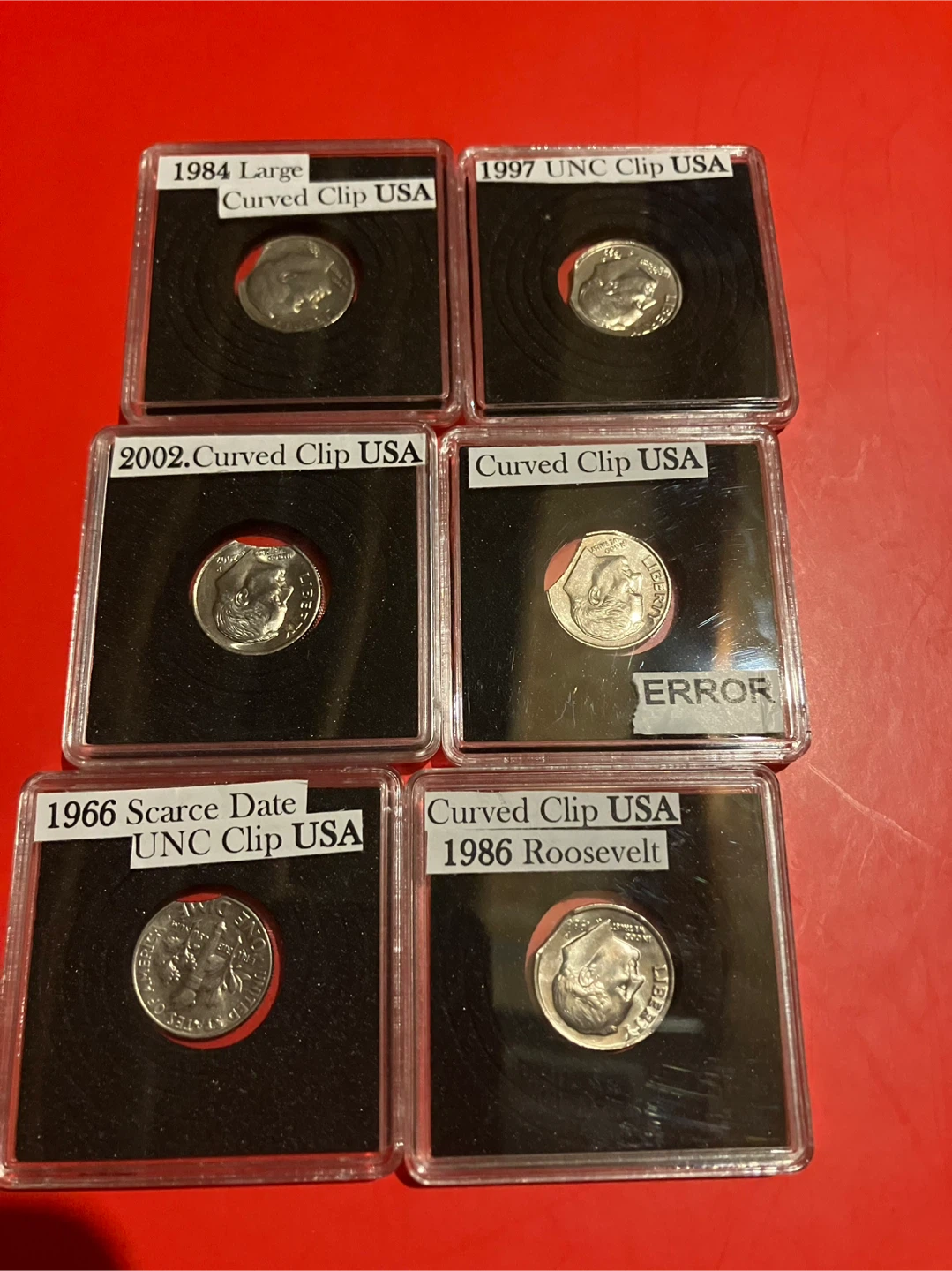 Collection of 6 US Dimes with Errors and Scarce Dates