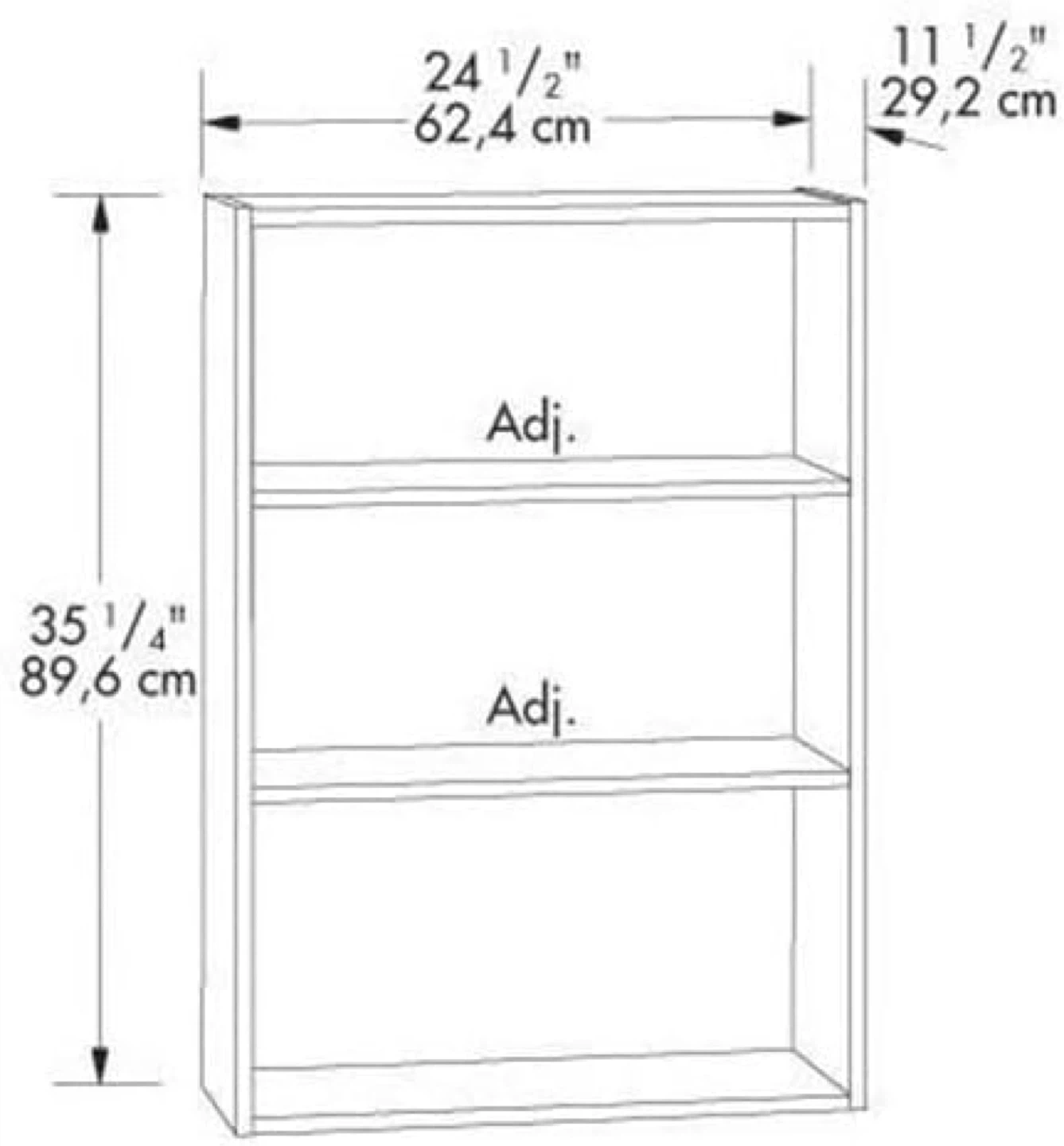 3-Shelf Bookcase - Dark Brown 🏆 - photo 2