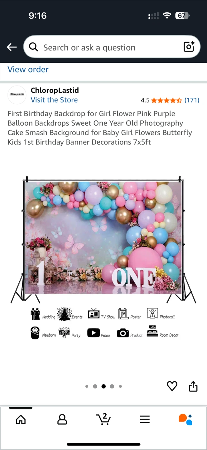 First birthday Backdrop