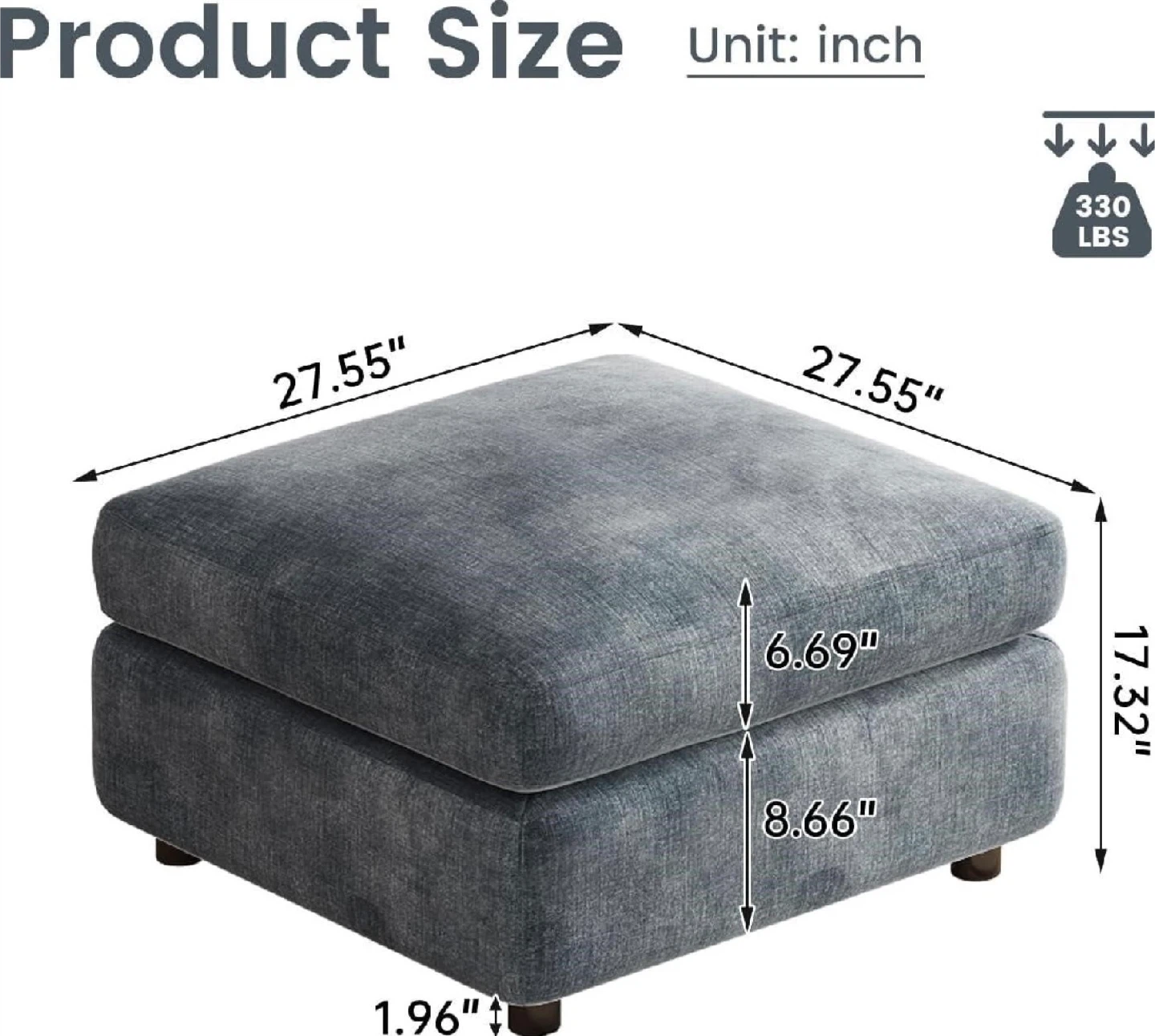 New in Box Modular Storage Ottoman - photo 2