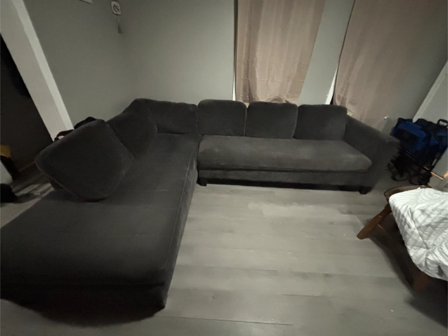 Dark Gray Sectional Sofa with Chaise