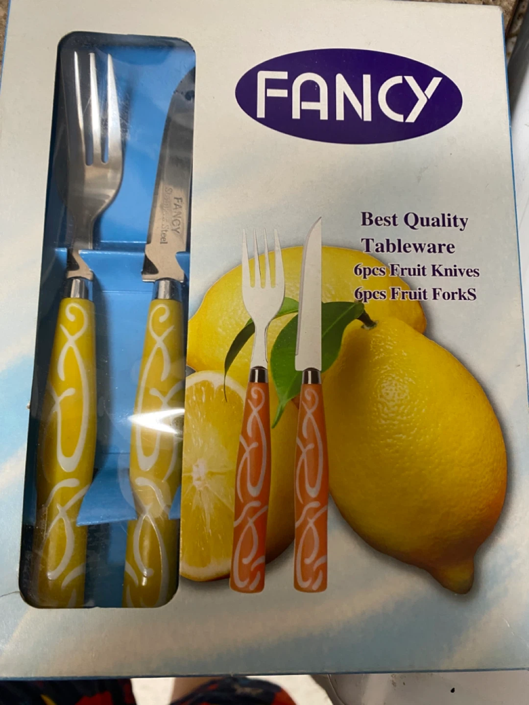 Fancy Tableware Set - 6 Fruit Knives & 6 Fruit Forks
