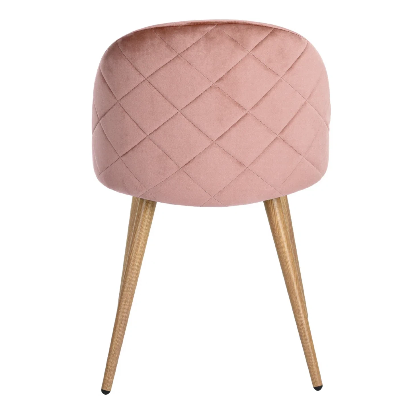 Pink Velvet Accent Chair with Quilted Back (Set of 2) - photo 4