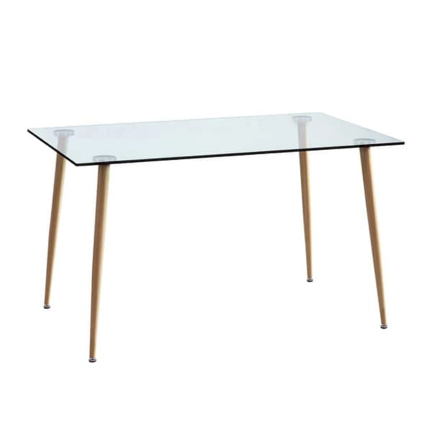 Glass Dining Table with Wooden Legs - photo 4