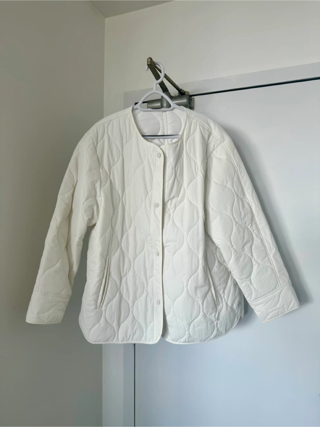 White Quilted Button-Up Jacket - photo 2