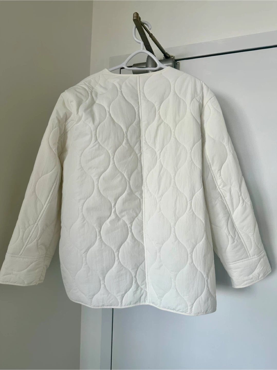 White Quilted Button-Up Jacket - photo 3