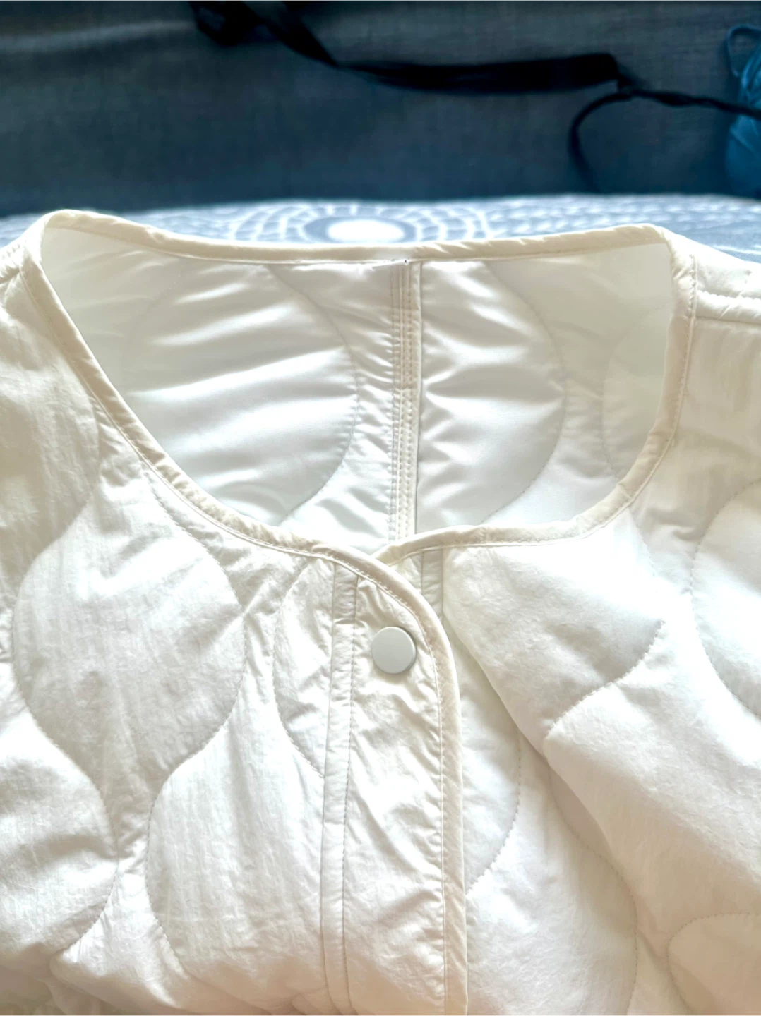 White Quilted Button-Up Jacket - photo 5