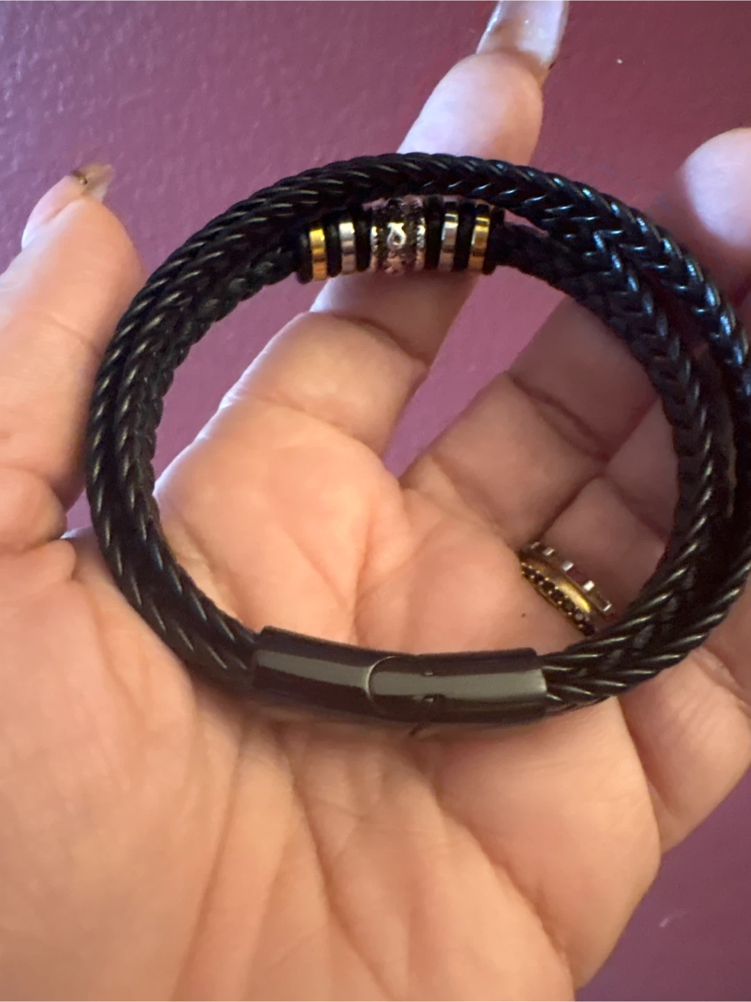 Genuine Braided Leather Bracelet with "Love you Forever” 🏆 - photo 3