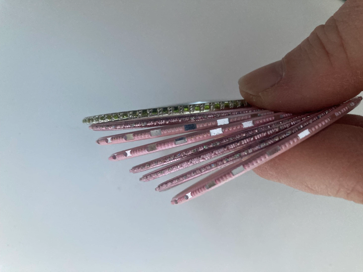 Set of 9 Pink and Silver Bangles - photo 3