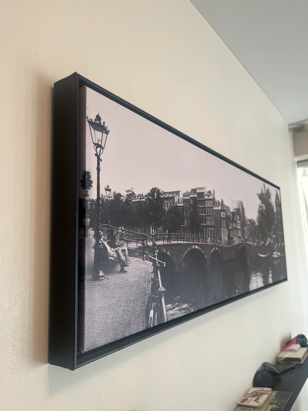 Panoramic Framed Wall Art - Amsterdam Canal Scene - photo 2