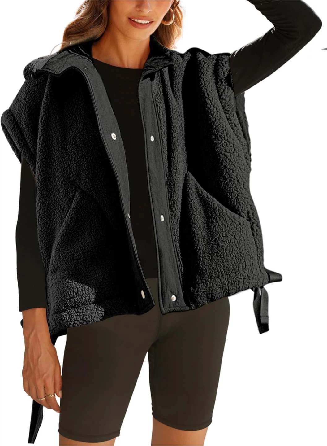 NEW! Black Sherpa Vest with Pockets - Size XL