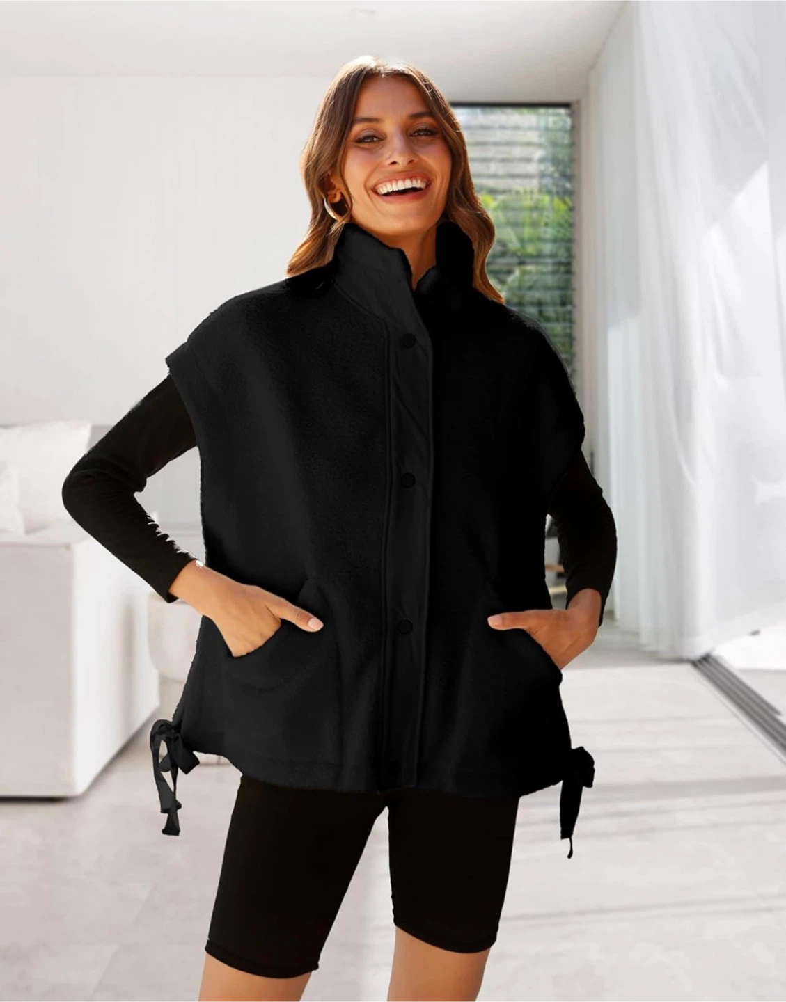 NEW! Black Sherpa Vest with Pockets - Size XL - photo 2