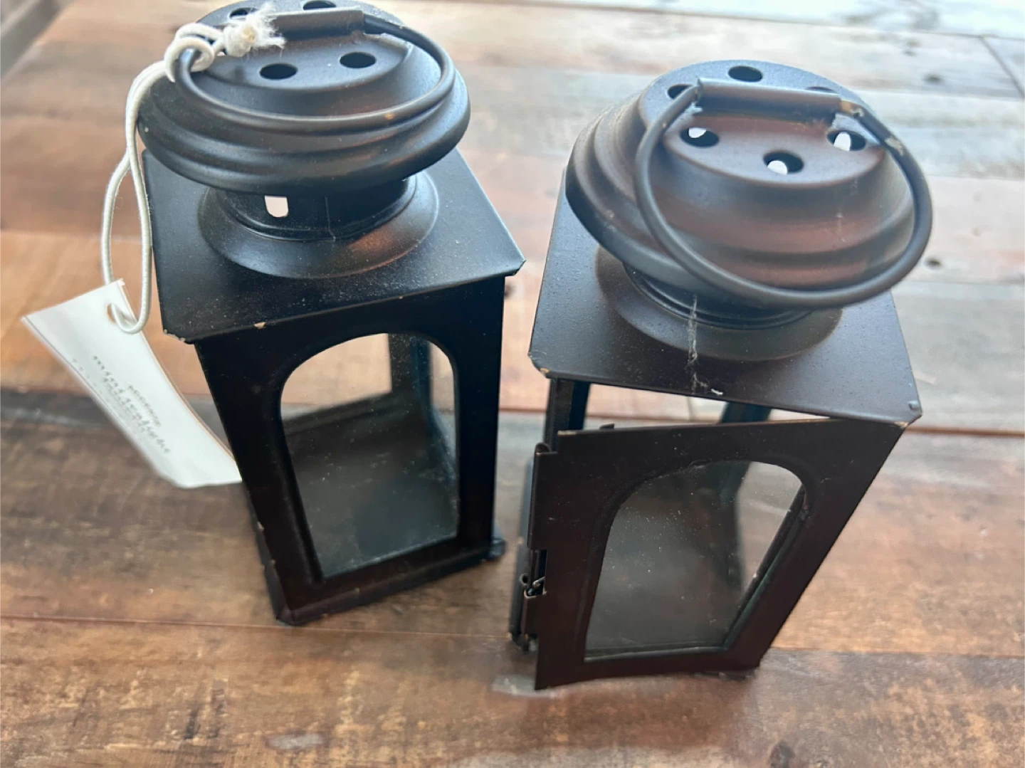 Black Metal Mini Tealight Lanterns - photo 2