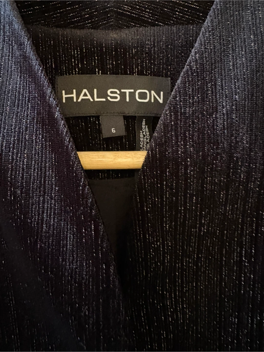 Halston black blazer with metallic texture 🏆 - photo 3