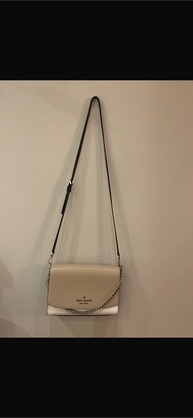Kate Spade Beige & White Crossbody Bag