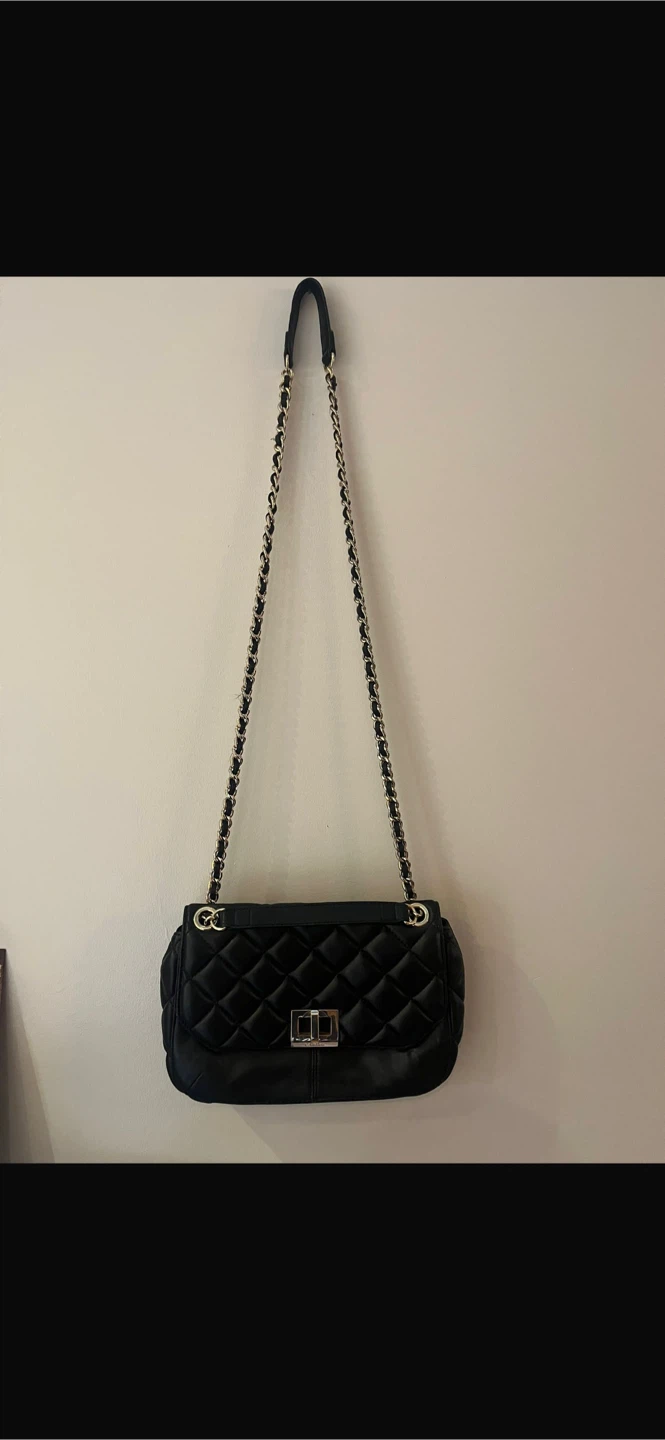 Black Quilted Chain Shoulder Bag