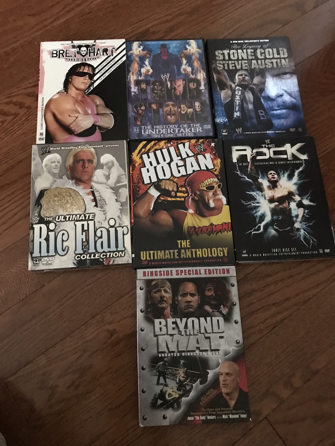 WWE DVDs Bret Hart, Hulk Hogan, Undertaker, Stone Cold, The Rock
