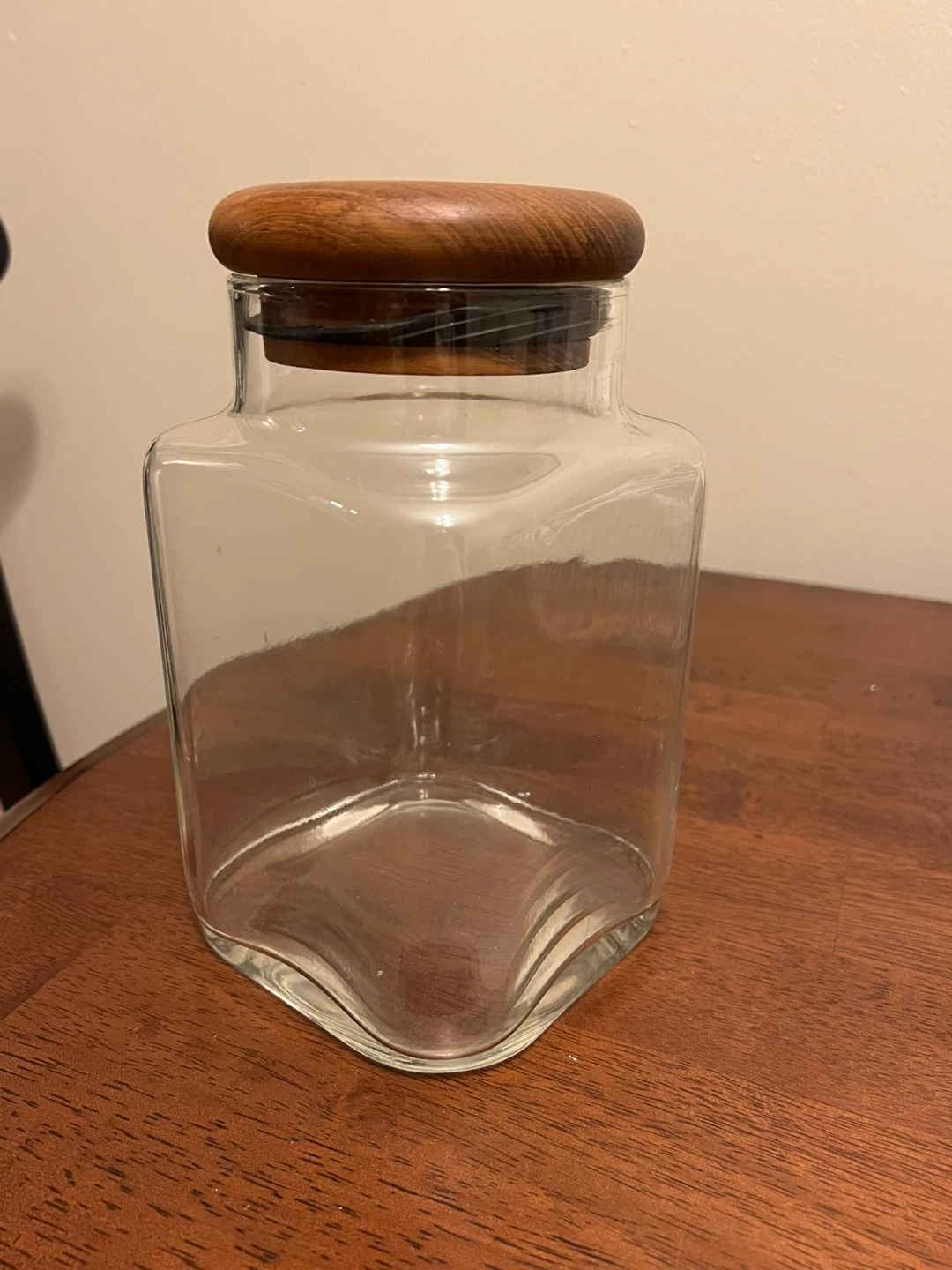 Glass Storage Jar with Teak Wood Lid 🏆