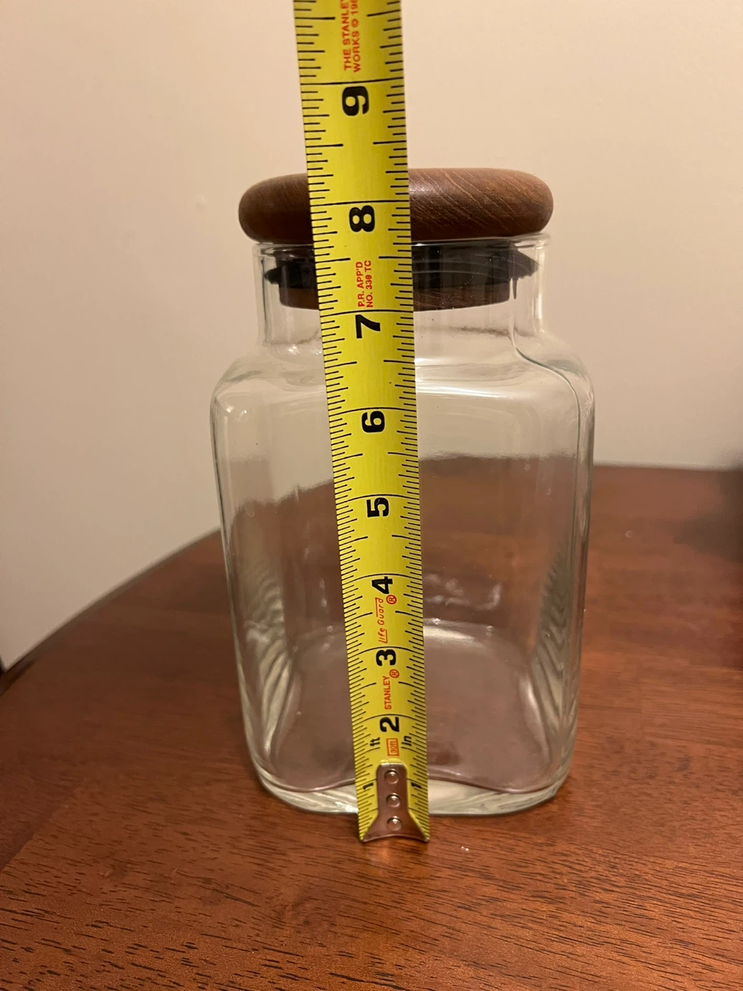 Glass Storage Jar with Teak Wood Lid 🏆 - photo 2