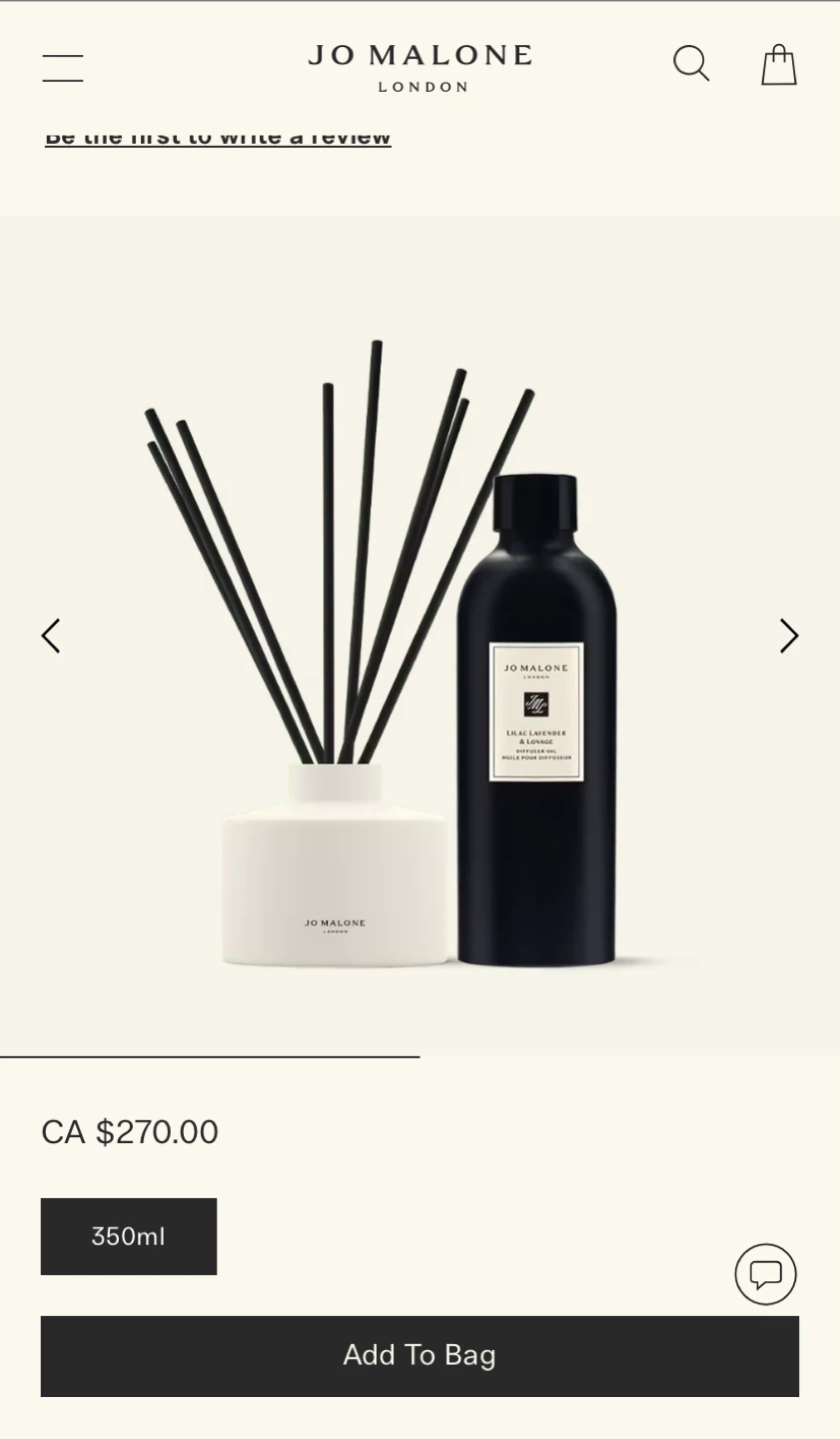 Jo Malone London Lilac Lavender & Lonicera Diffuser 350ml