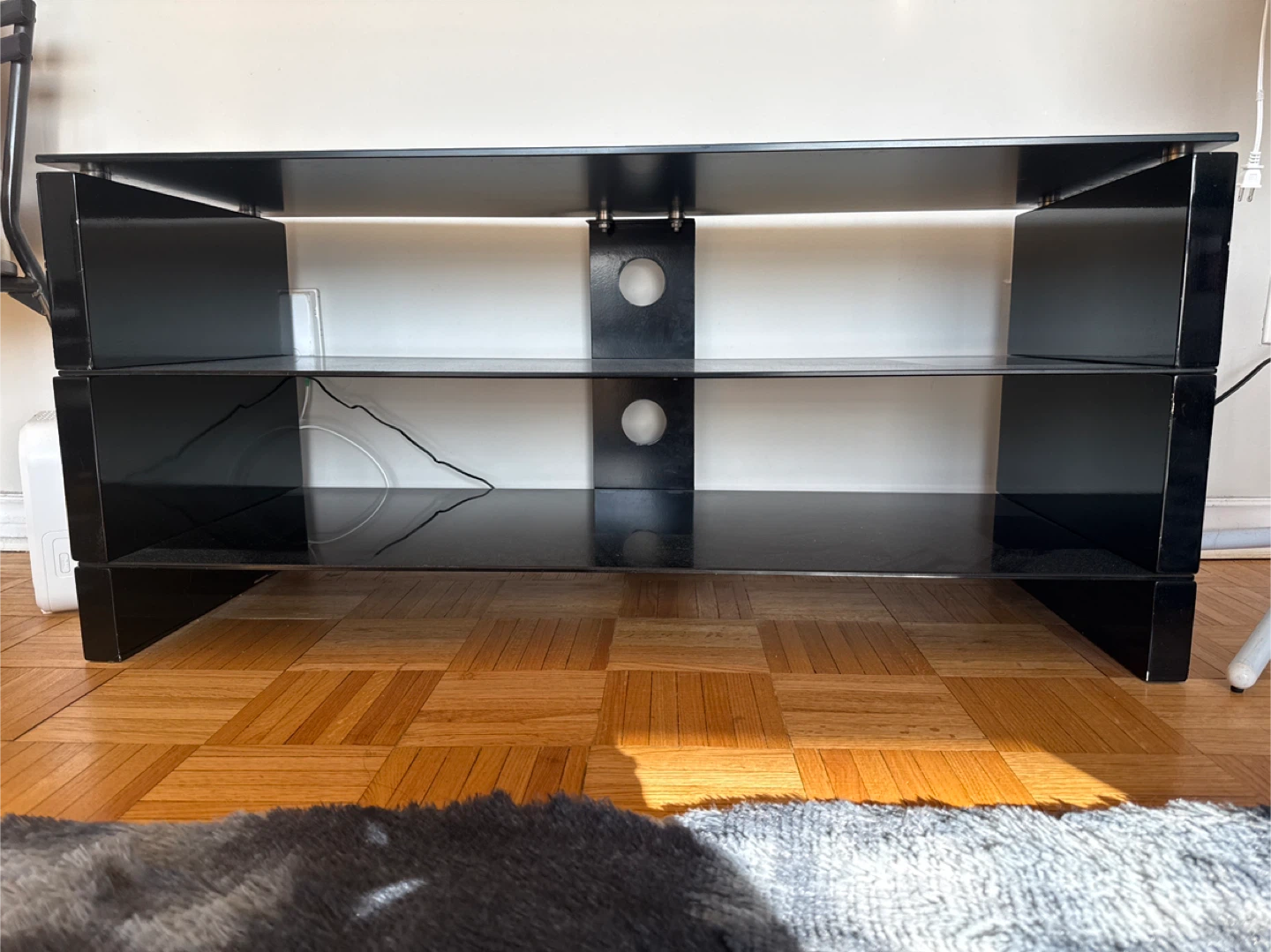 Black Glass Media Console TV Stand - photo 2