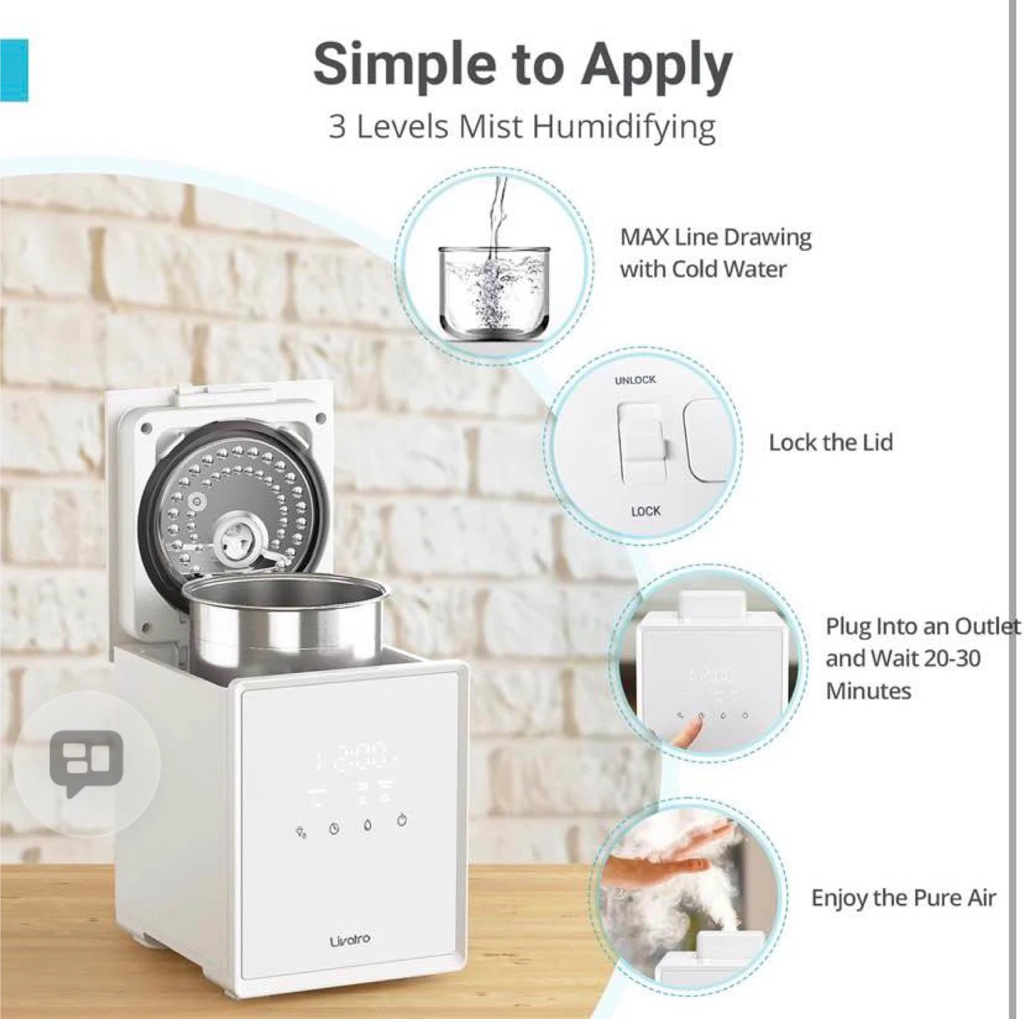 3L Stainless Steel Warm Mist Humidifier with Easy Clean and Warm - photo 4