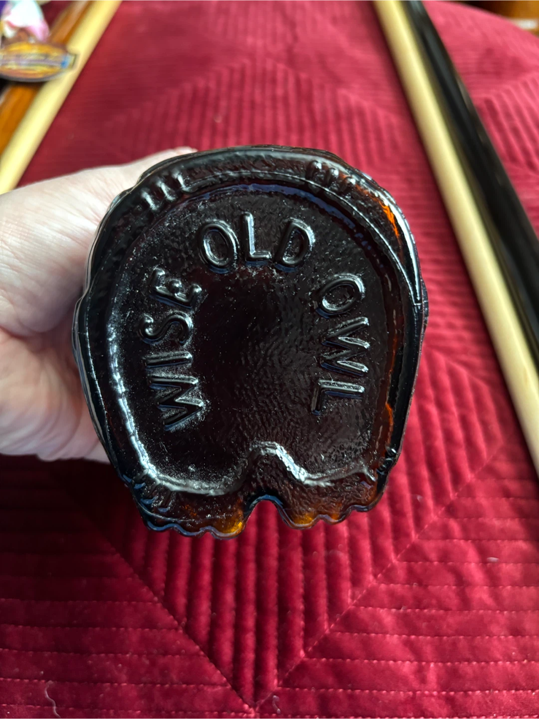 Old Owl Amber Glass Piggy Bank - photo 3