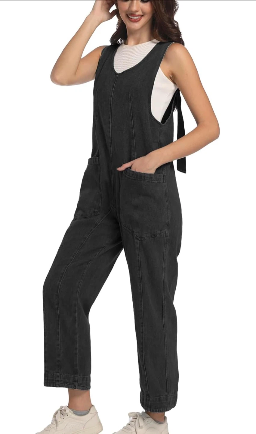 NEW! Women's High Roller Denim Jumpsuit Overalls with Pockets - photo 2