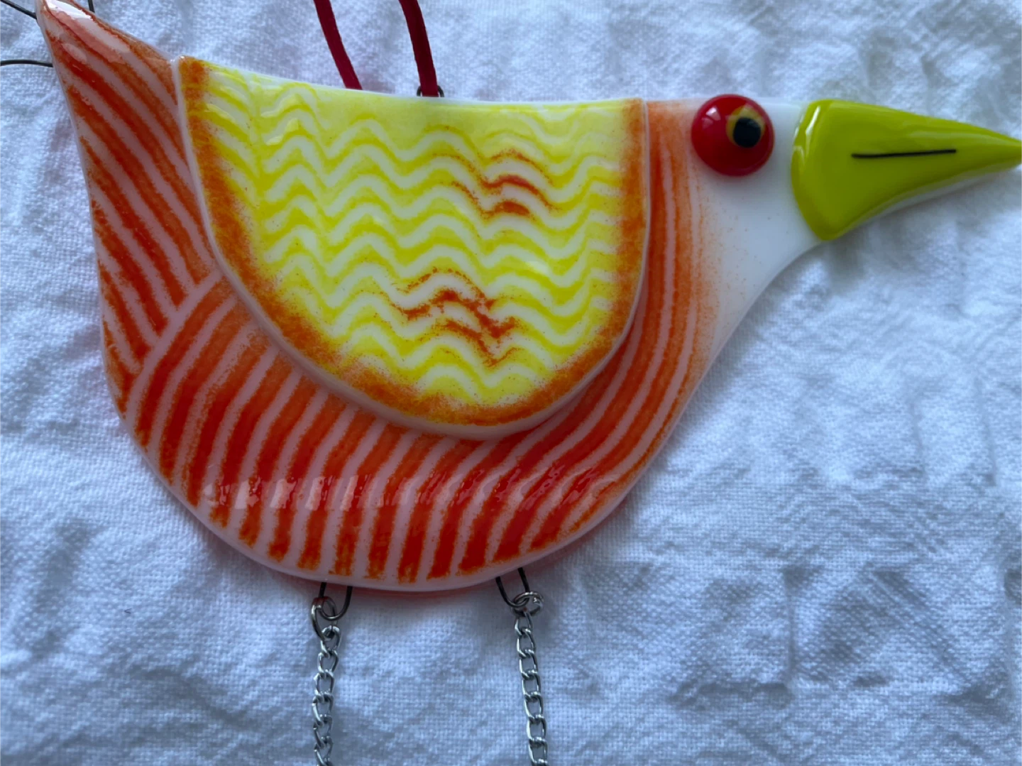 Handmade Glass Hanging Bird
