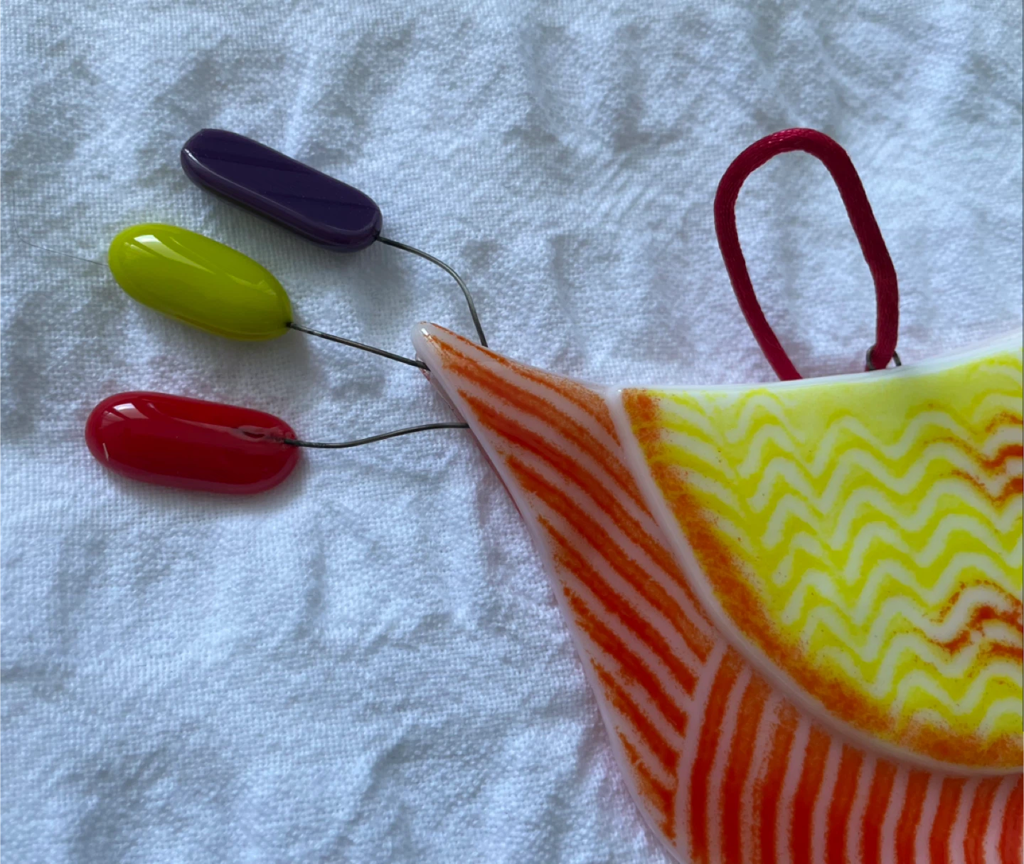 Handmade Glass Hanging Bird - photo 3