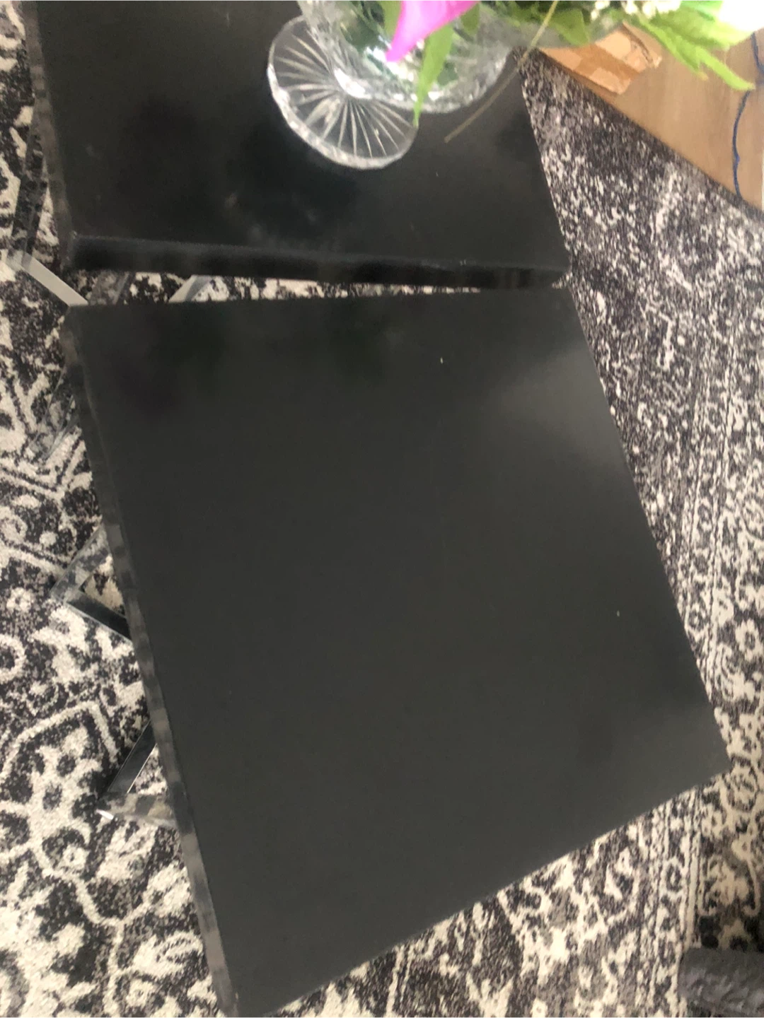 2 black side tables with Crome legs - photo 4