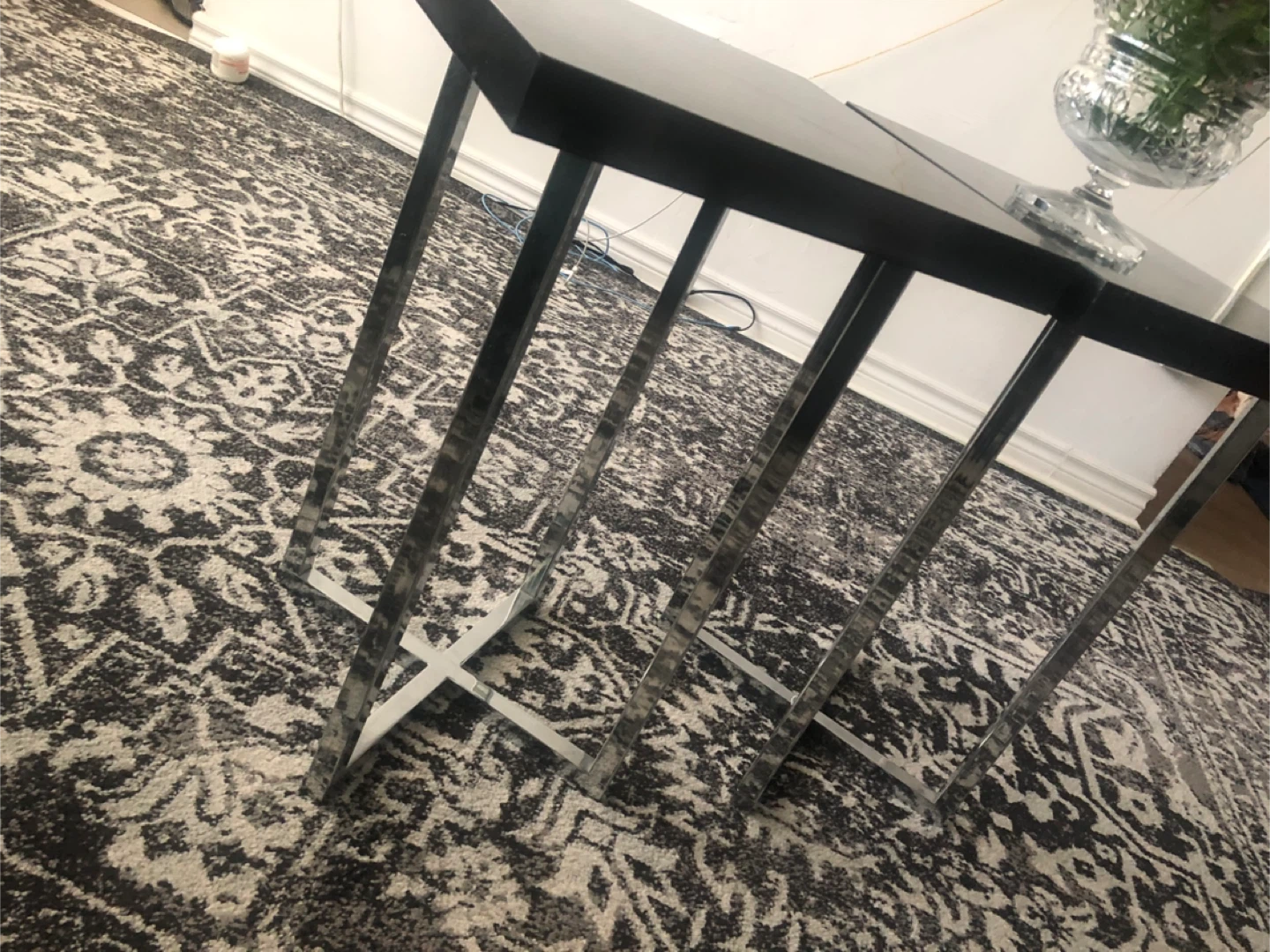 2 black side tables with Crome legs - photo 5