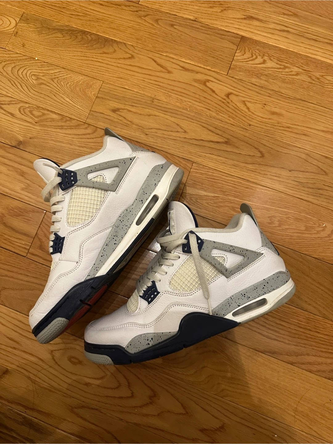 Air Jordan 4 Retro White/Navy Men's Size 11