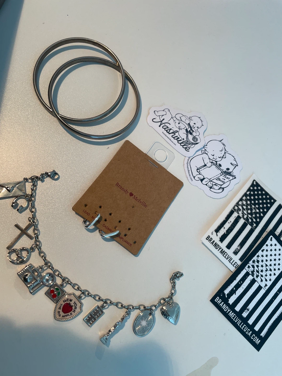 Brandy Melville Charm Bracelet with Bangles