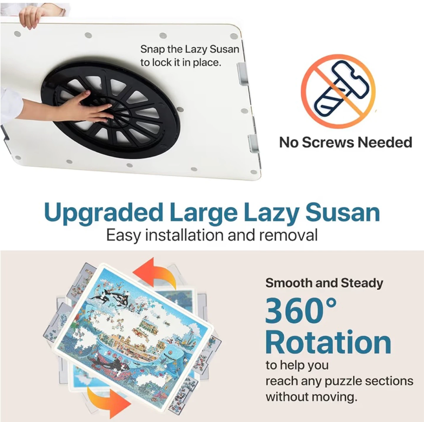 Upgraded Large Lazy Susan Puzzle Board - photo 4