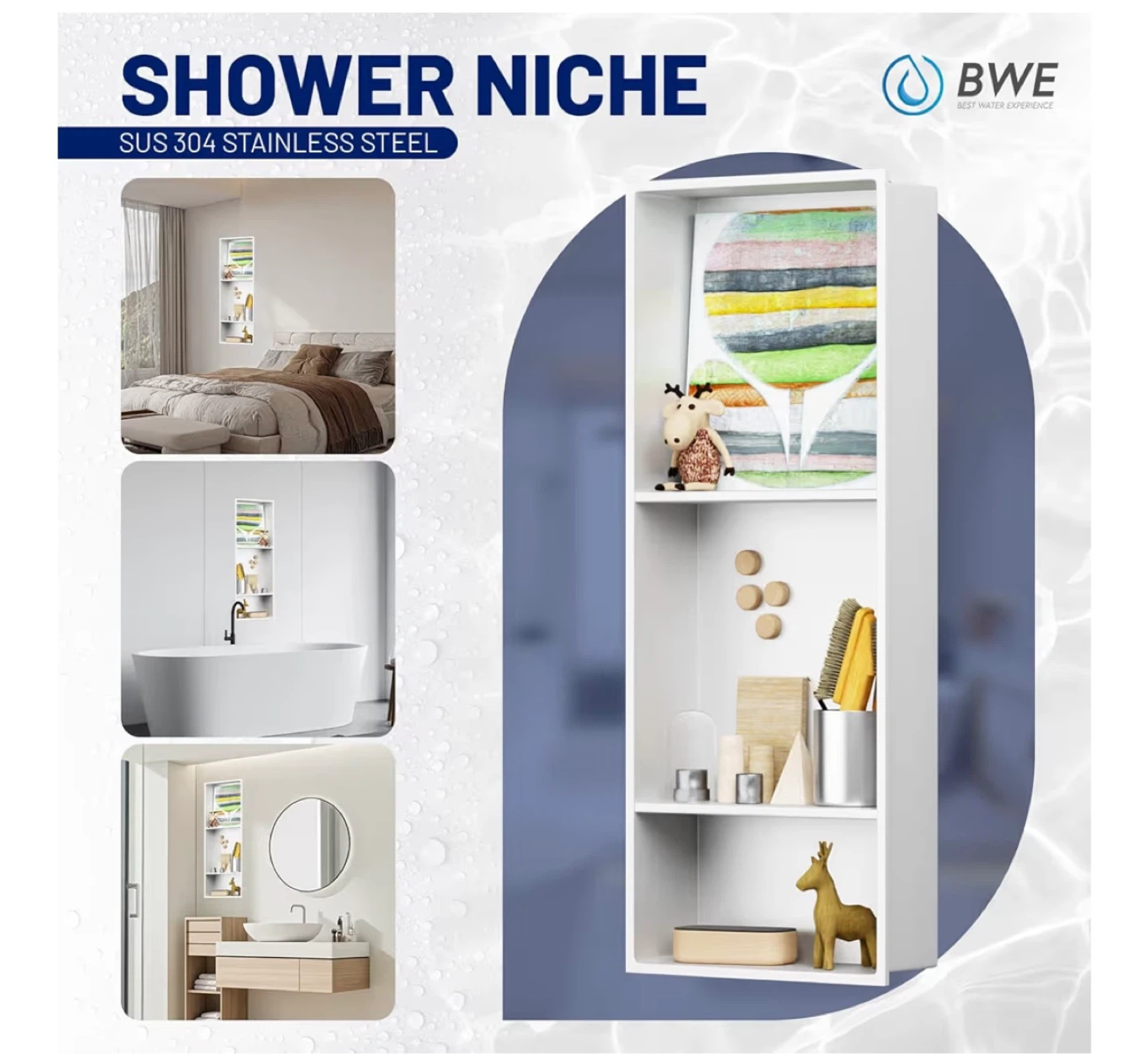 Stainless Steel Shower Niche Shelf - photo 2