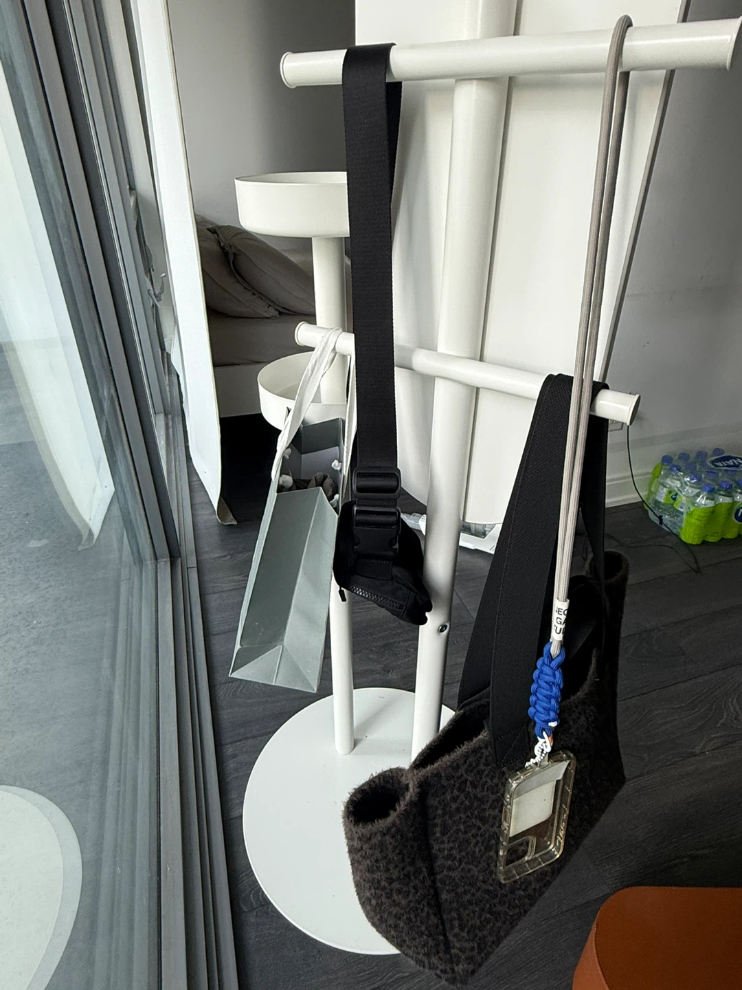 White Standing Mirror with Storage Shelves - photo 4