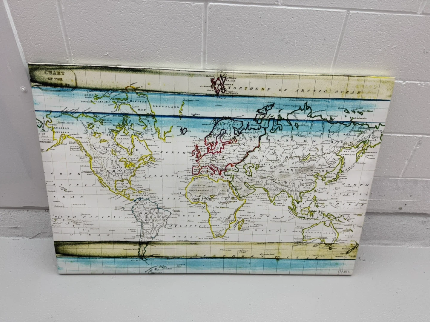 Vintage Style World Map Canvas Wall Art