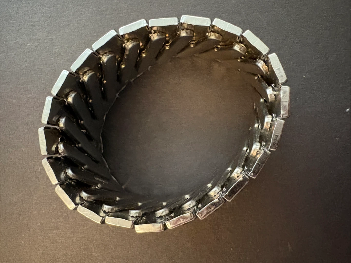 Vintage Hongkong Silver Tone Stretch Bracelet - photo 3
