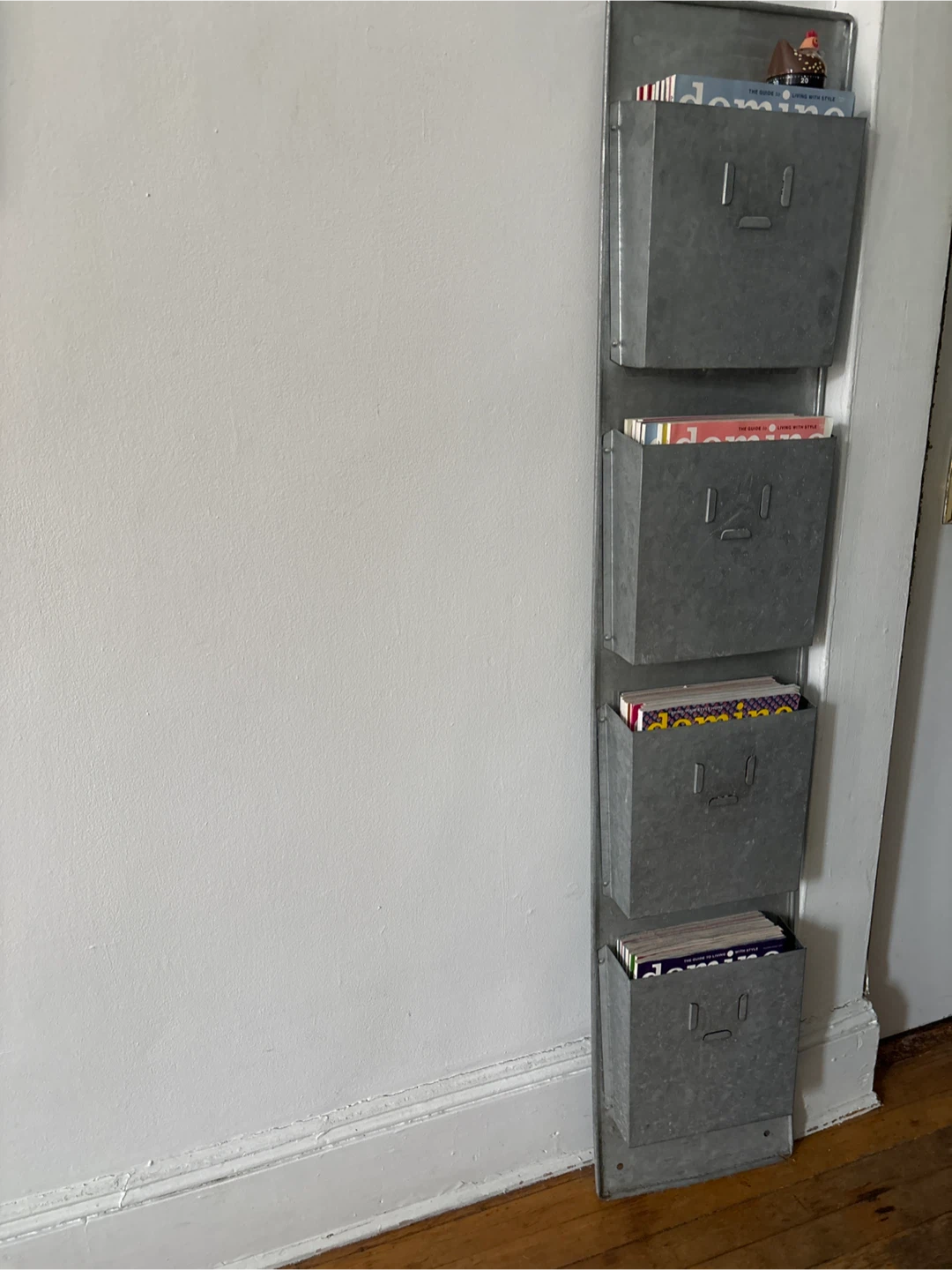 Galvanized Metal Wall Mount Magazine Holder