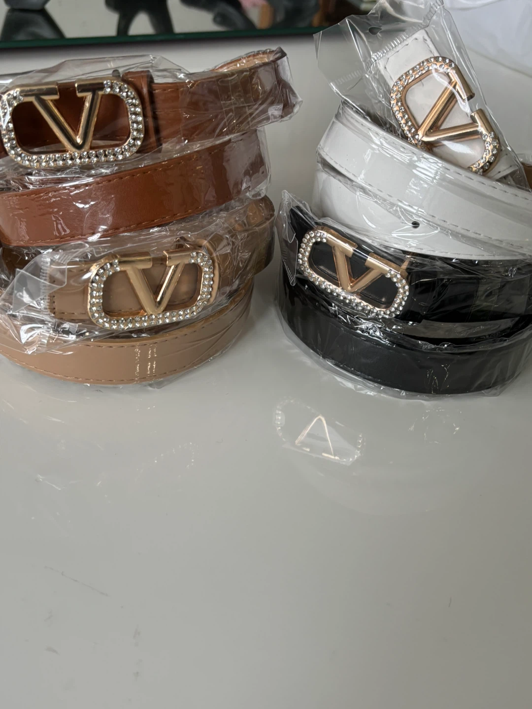 Fashion Belt with Rhinestone Buckle - photo 2