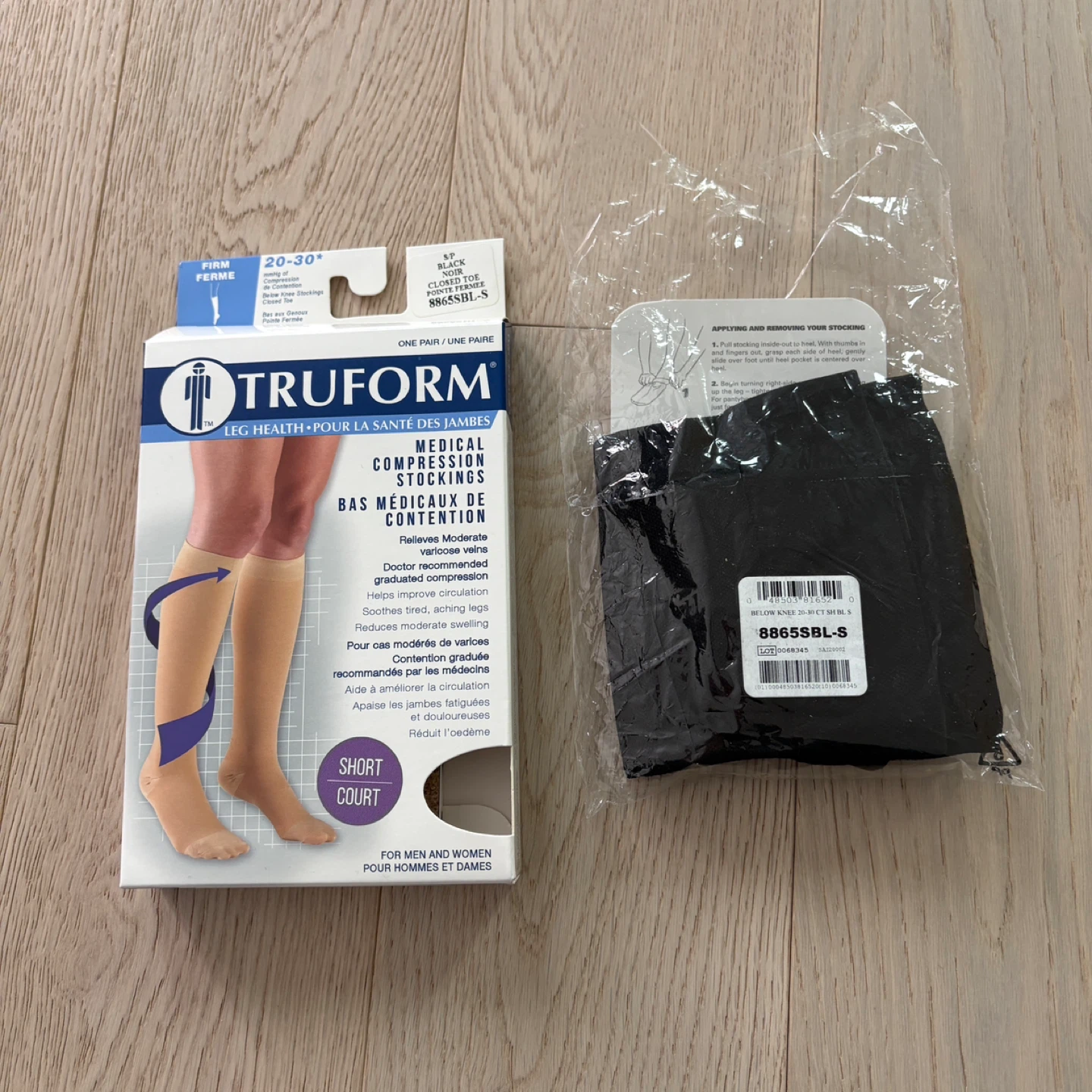 Truform Compression Socks - Size S, Black, Short - Open box - photo 2