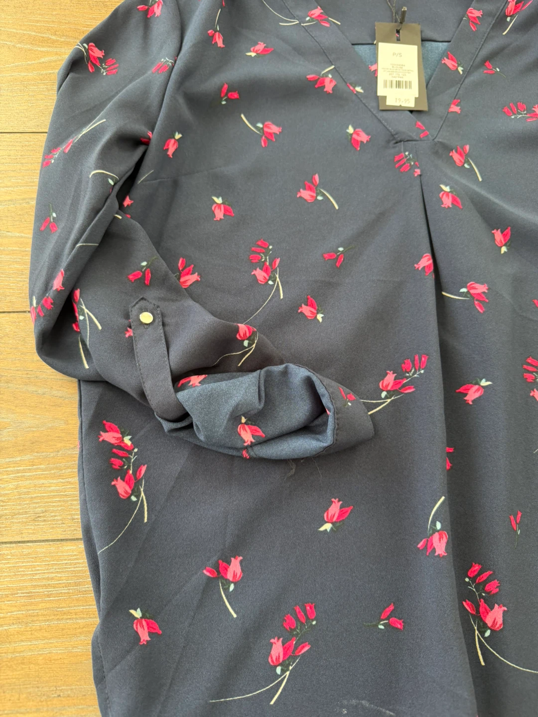 Dynamite Navy Floral Blouse - Size P/S - photo 3