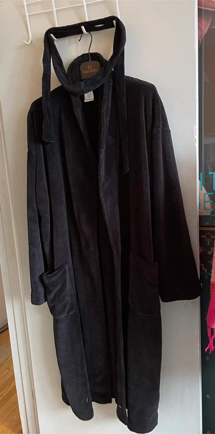 🏆Pierre Cardin Black Fleece Robe - XL