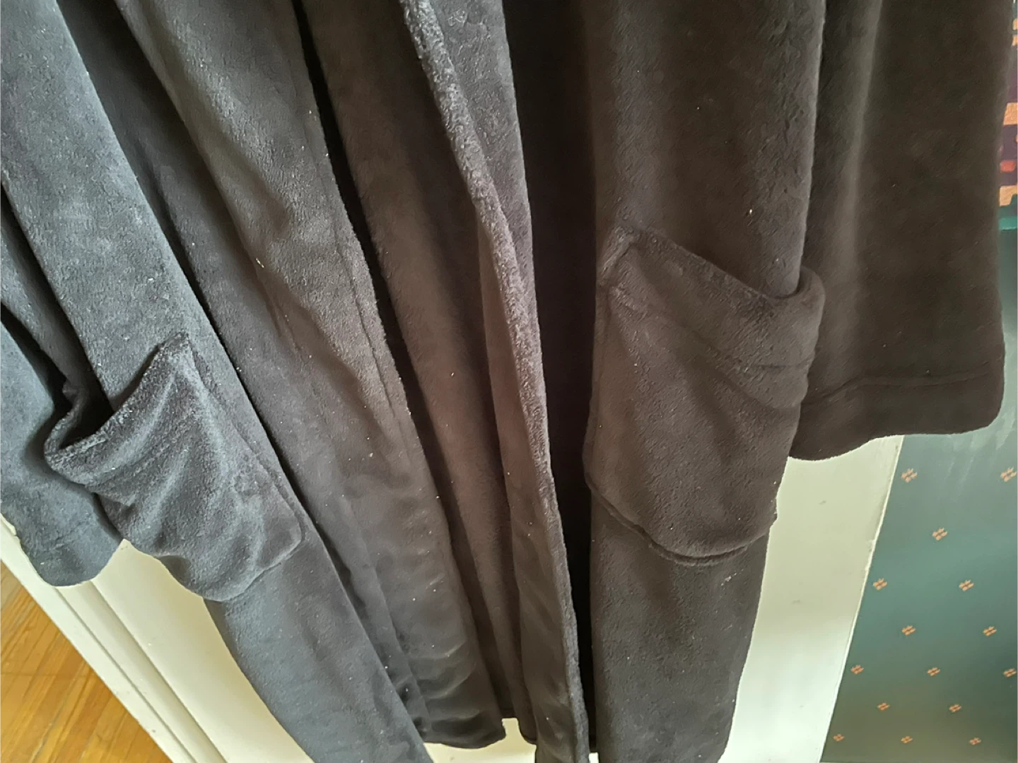 🏆Pierre Cardin Black Fleece Robe - XL - photo 2