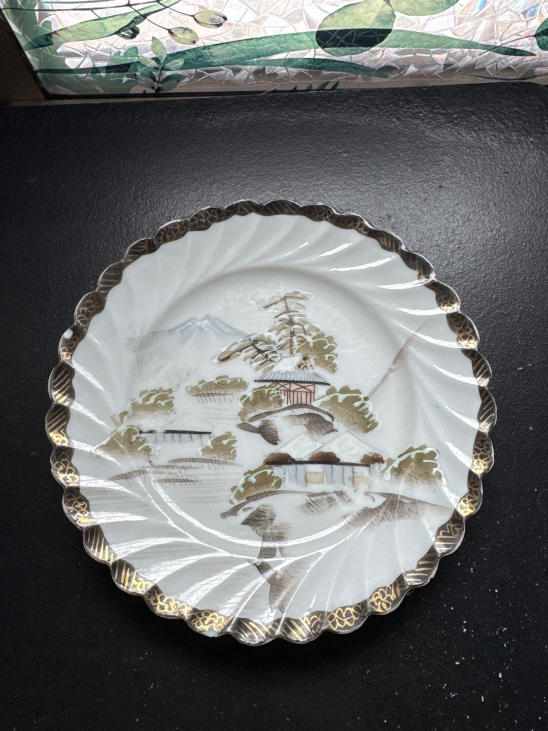 Decorative Plate with Japanese Landscape Scene